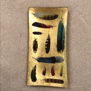 Feather decor adorable dish tray!